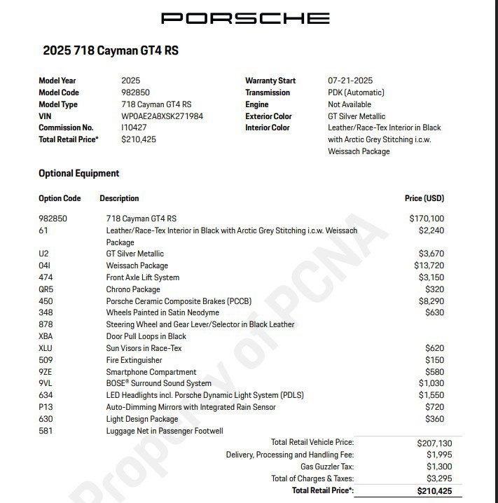 Certified 2025 Porsche 718 Cayman GT4 RS RWD image 8