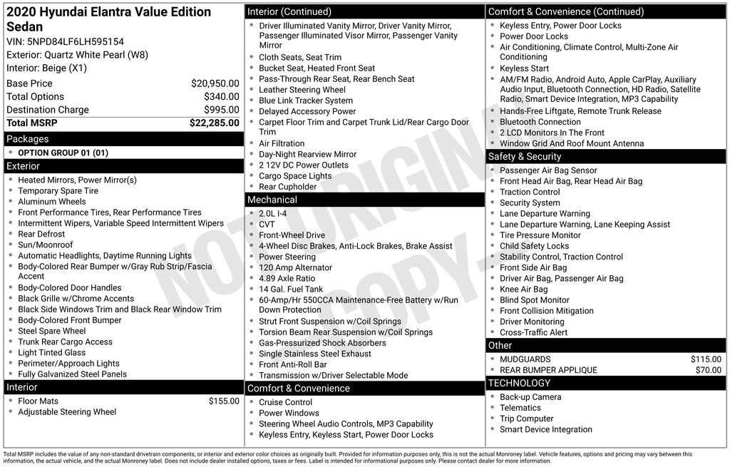 Used 2020 Hyundai Elantra Value Edition FWD image 4
