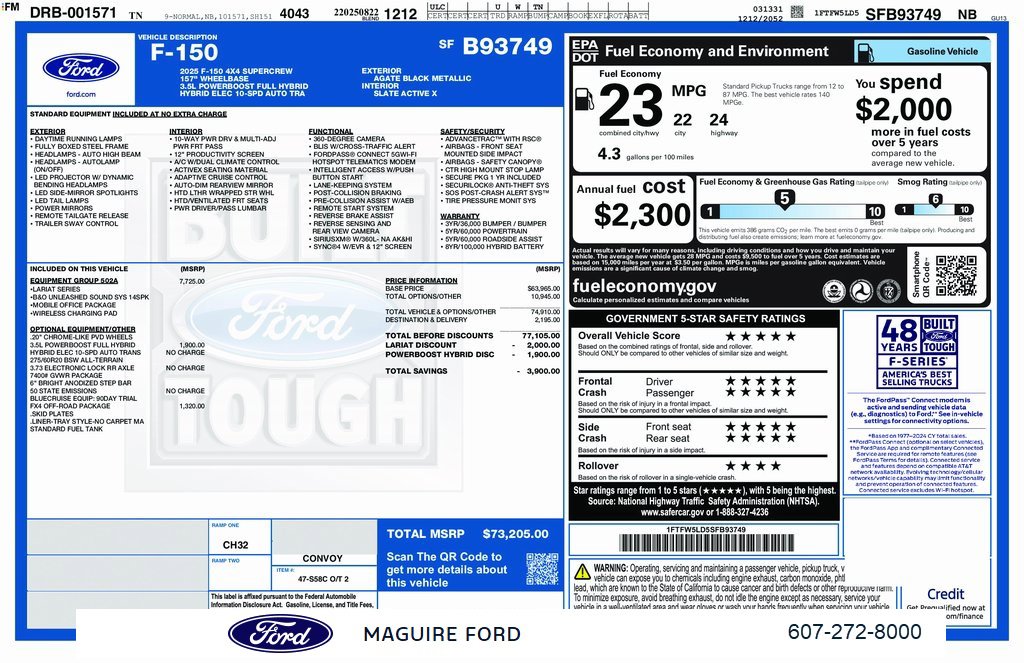 New 2025 Ford F150 Lariat w/ Equipment Group 502A High image 3