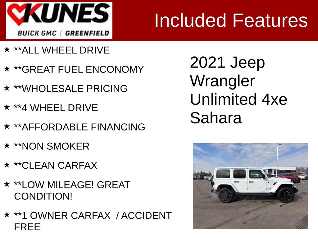 Used 2021 Jeep Wrangler Unlimited Sahara w/ Cold Weather Group image 3