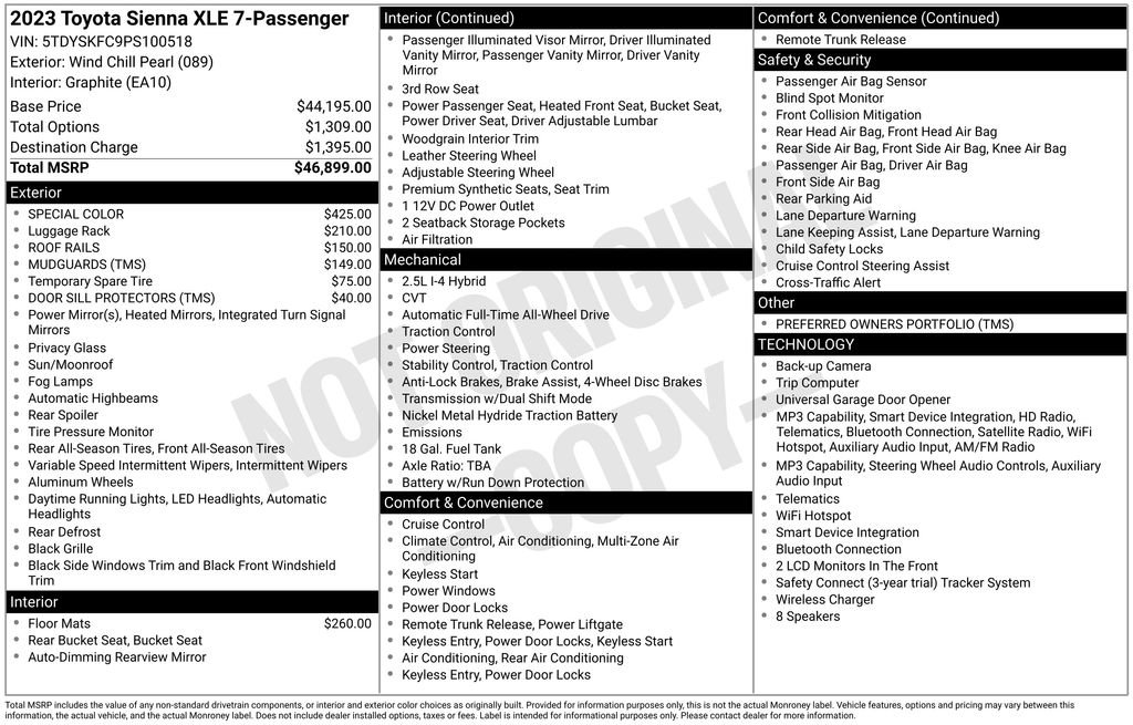Used 2023 Toyota Sienna XLE AWD/4WD image 15