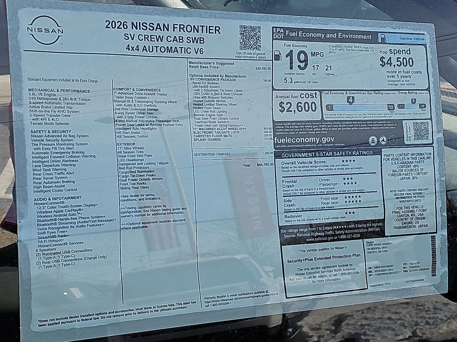 New 2026 Nissan Frontier SV w/ SV Convenience Package image 19