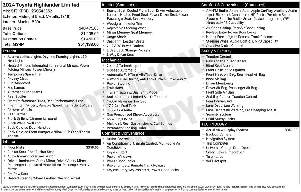 Used 2024 Toyota Highlander Limited AWD/4WD image 35