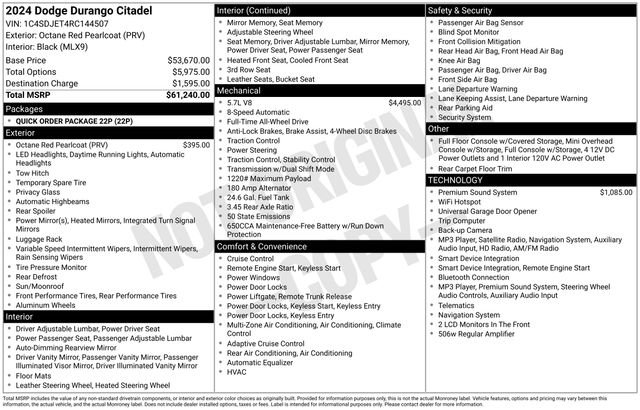 Used 2024 Dodge Durango Citadel AWD/4WD image 15