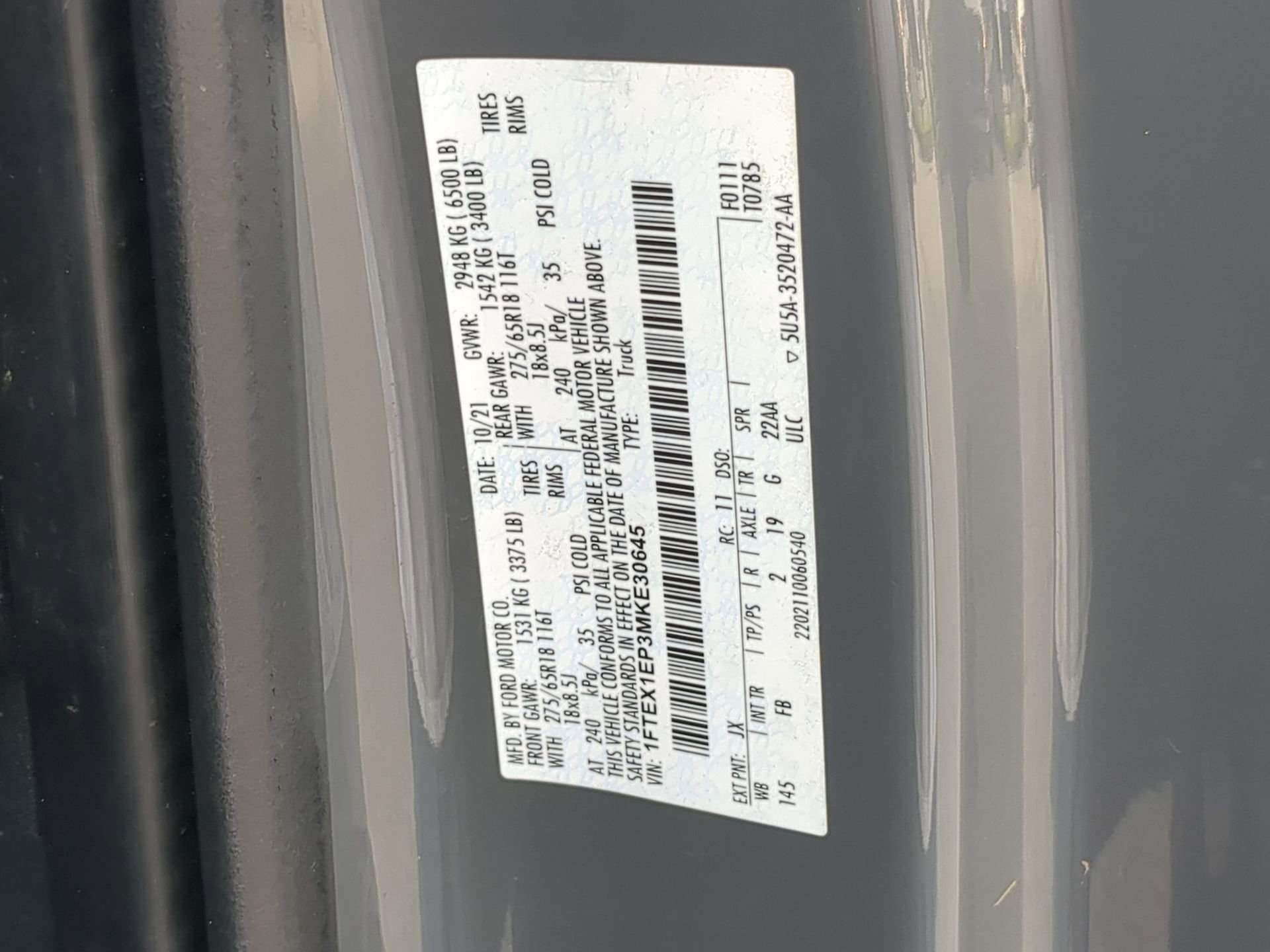 Used 2021 Ford F150 XLT w/ Equipment Group 301A Mid AWD/4WD image 72