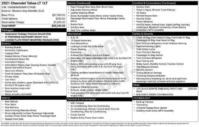 Used 2021 Chevrolet Tahoe LT AWD/4WD image 33