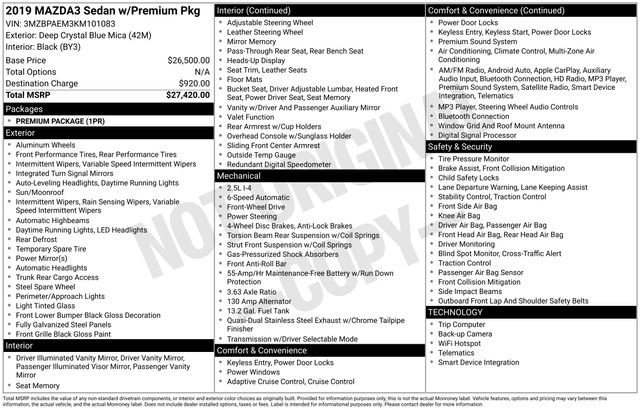 Used 2019 MAZDA MAZDA3 Sedan w/ Premium Package image 6