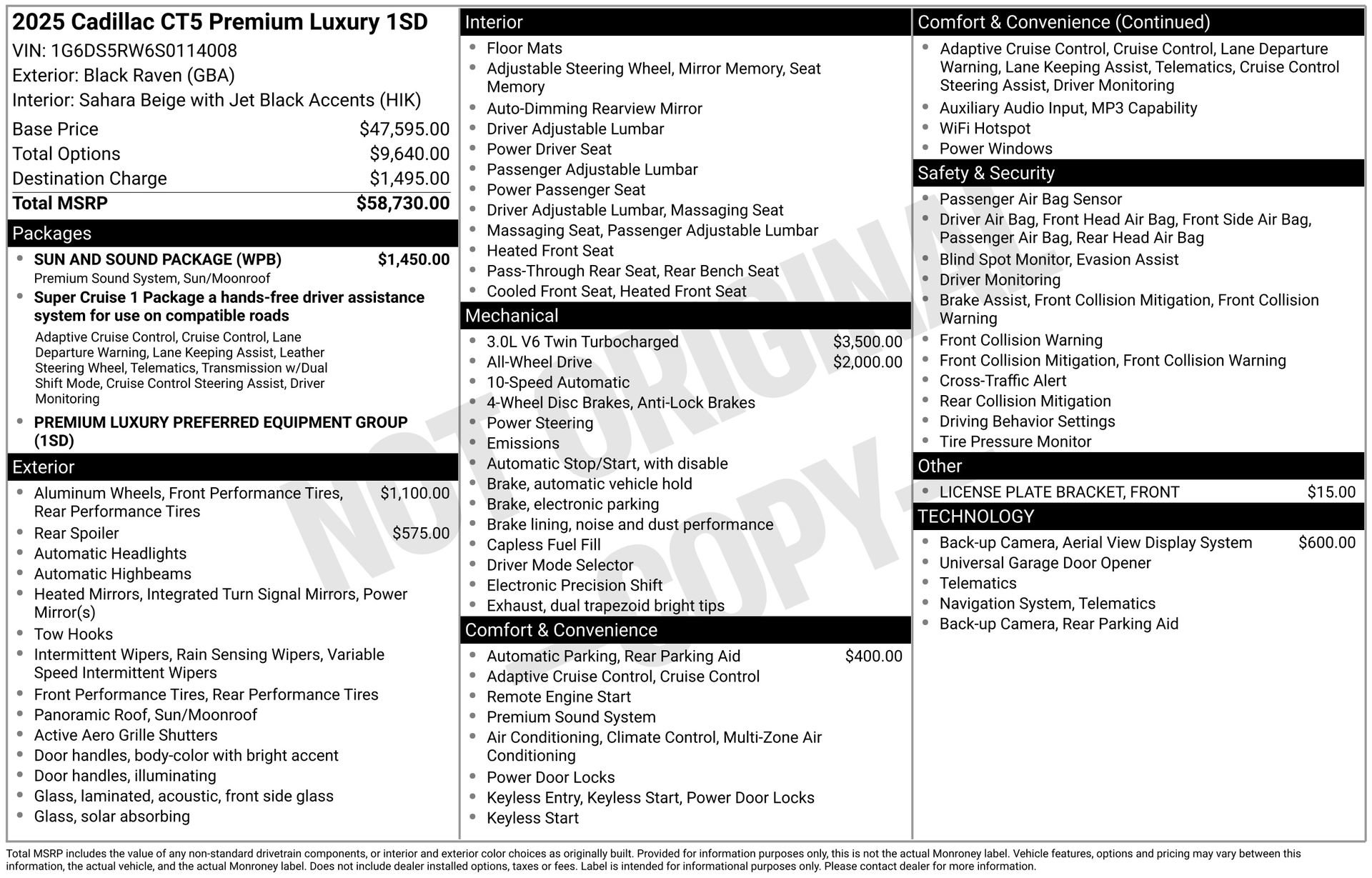 Used 2025 Cadillac CT5 Premium Luxury w/ Sun And Sound Package AWD/4WD image 46