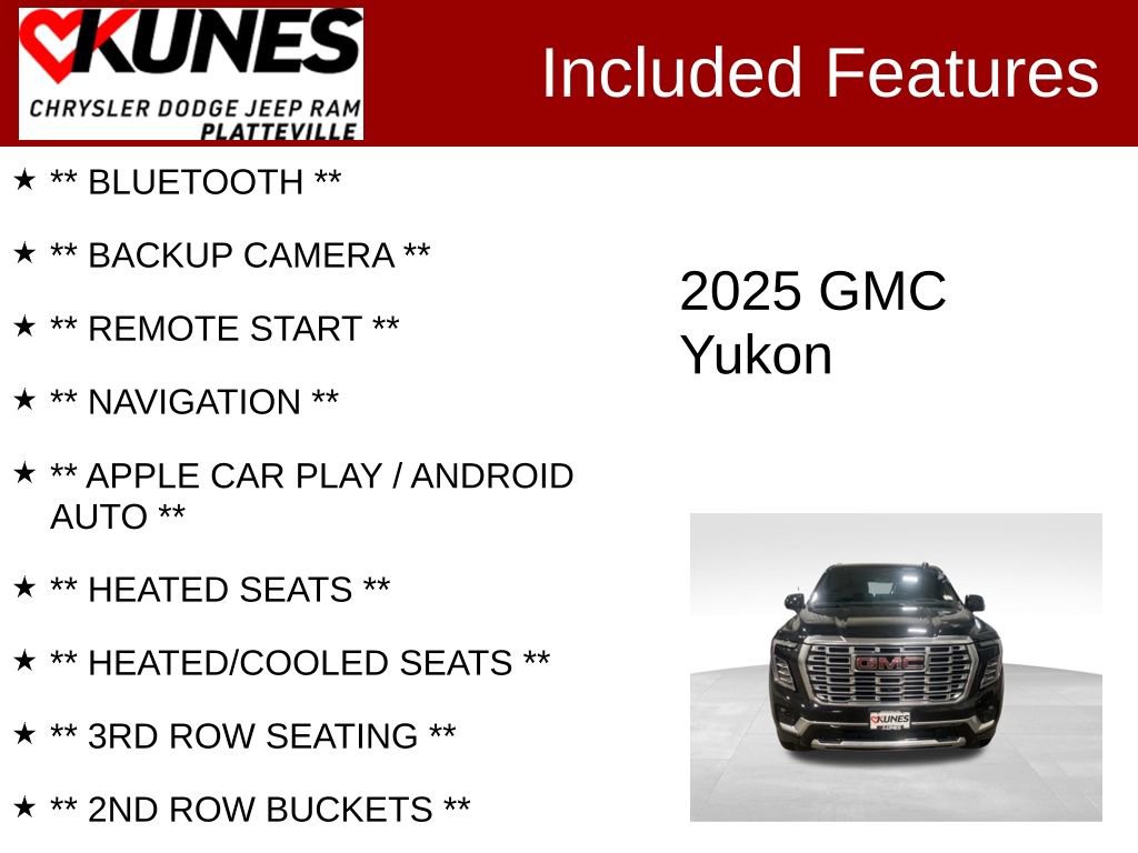 Used 2025 GMC Yukon Denali w/ LPO, Floor Liner Package image 2