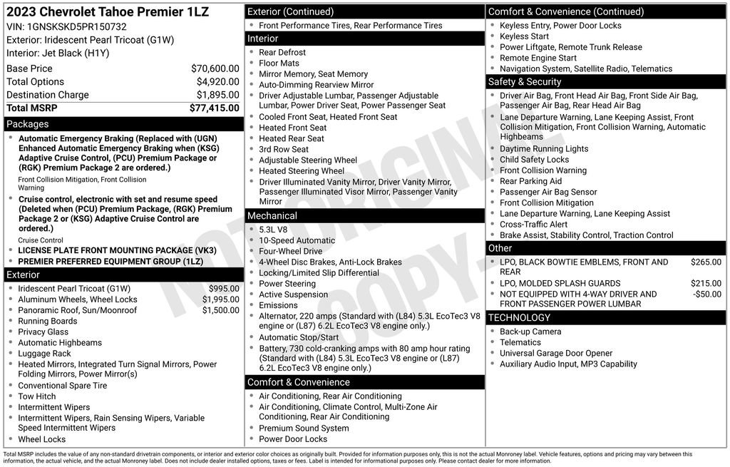 Used 2023 Chevrolet Tahoe Premier AWD/4WD image 21
