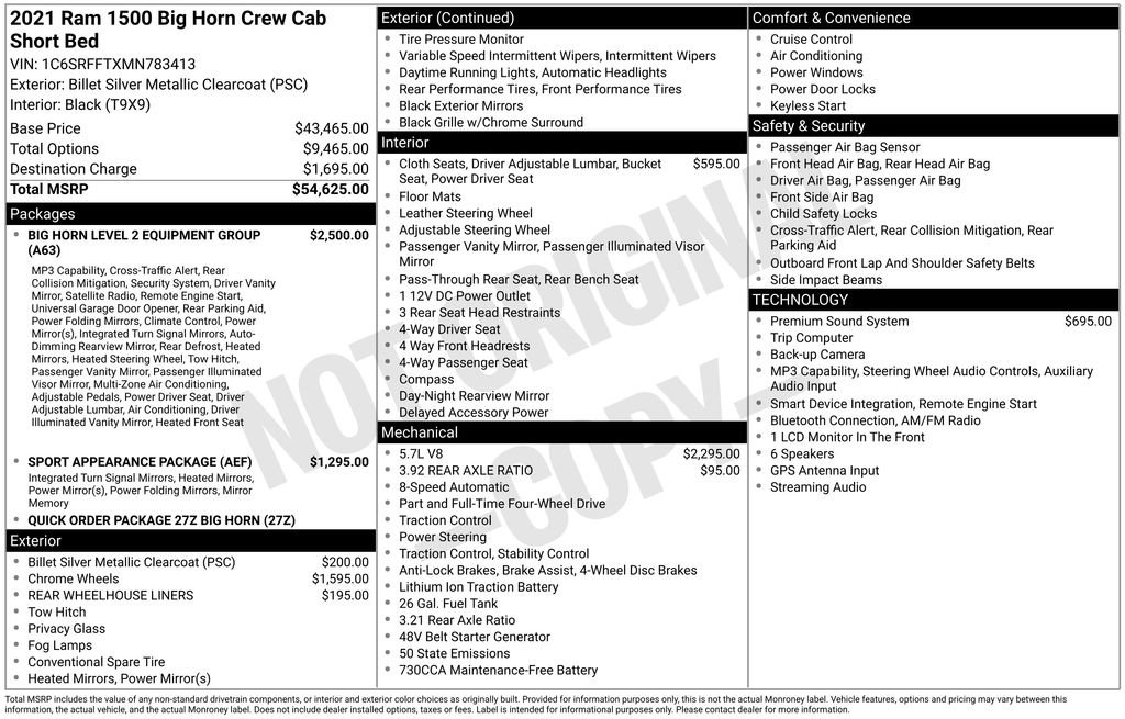 Used 2021 RAM 1500 Big Horn AWD/4WD image 53