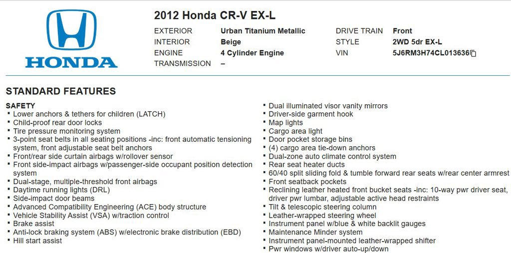 Used 2012 Honda CR-V EX-L image 18