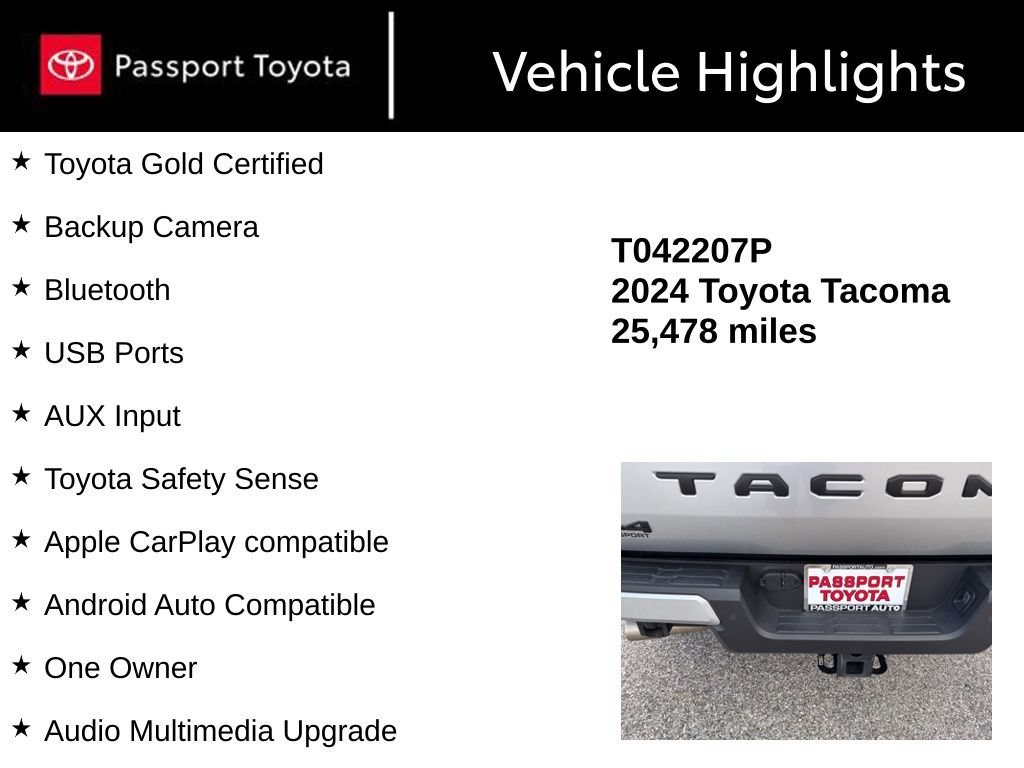 Certified 2024 Toyota Tacoma TRD Sport w/ TRD Sport Upgrade Package AWD/4WD image 13