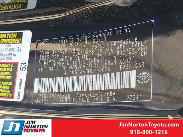 Used 2021 Toyota Camry XSE FWD image 33