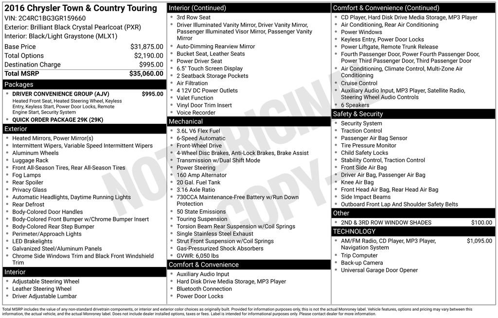 Used 2016 Chrysler Town & Country Touring w/ Driver Convenience Group image 4