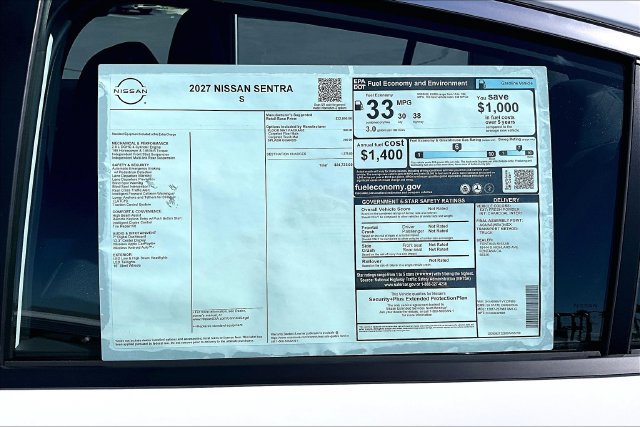 New 2027 Nissan Sentra S w/ Floor Mat Package FWD image 13
