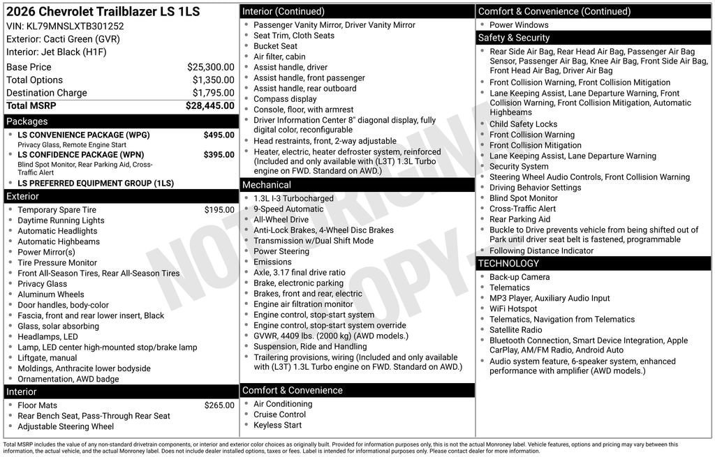 New 2026 Chevrolet TrailBlazer LS w/ LS Convenience Package AWD/4WD image 4