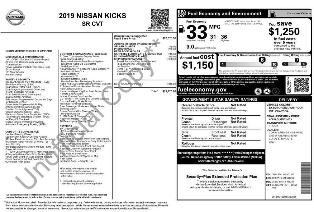Used 2019 Nissan Kicks SR w/ SR Premium Package image 3