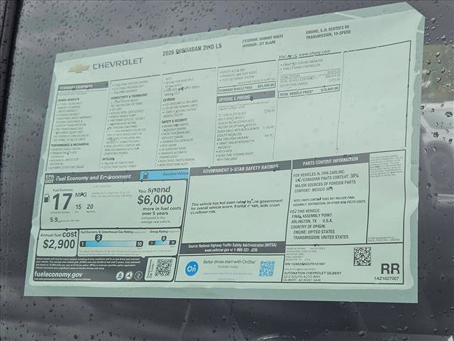New 2026 Chevrolet Suburban LS w/ Max Trailering Package image 18