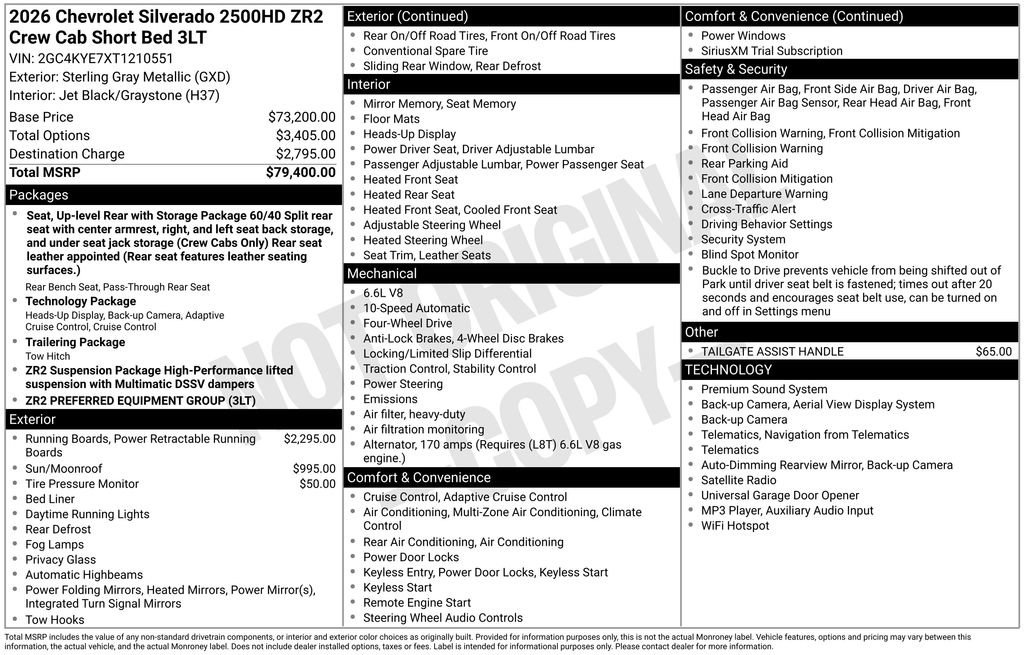 New 2026 Chevrolet Silverado 2500 ZR2 AWD/4WD image 25