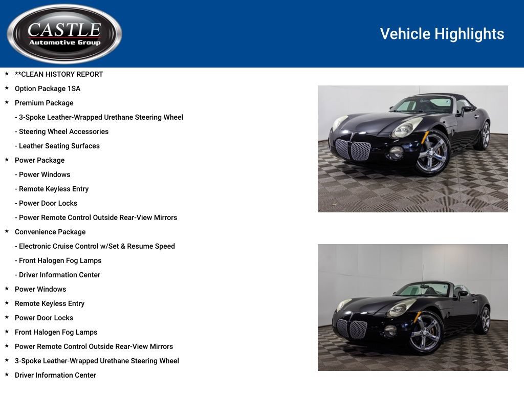 Used 2006 Pontiac Solstice Convertible w/ Premium Package RWD image 3