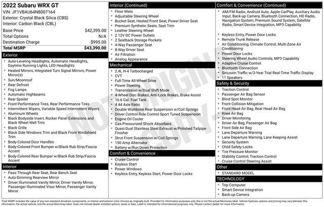Used 2022 Subaru WRX GT image 25