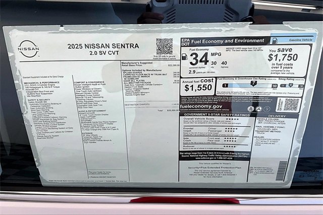New 2025 Nissan Sentra SV w/ All-Weather Package image 35