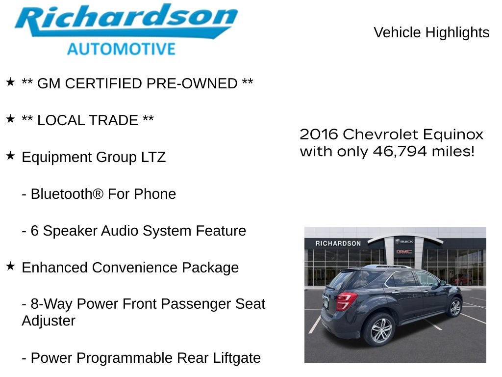 Used 2016 Chevrolet Equinox LTZ w/ Enhanced Convenience Package FWD image 11