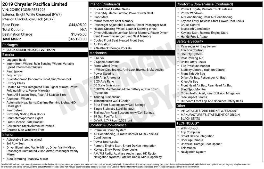 Used 2019 Chrysler Pacifica Limited FWD image 38