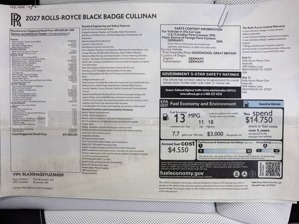New 2027 Rolls-Royce Cullinan Black Badge AWD/4WD image 86
