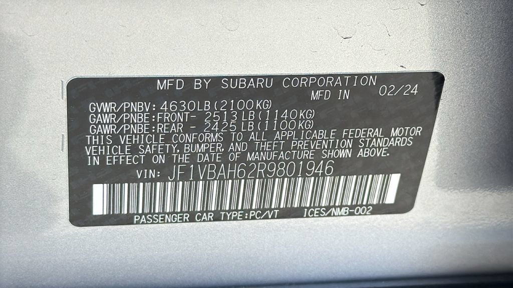 Certified 2024 Subaru WRX Premium AWD/4WD image 30