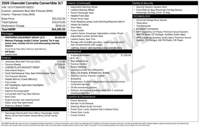 Used 2009 Chevrolet Corvette Convertible w/ Preferred Equipment Group RWD image 68