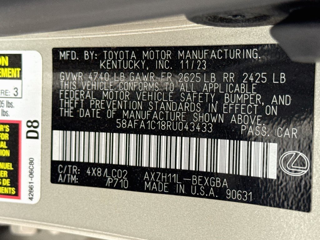 Certified 2024 Lexus ES 300h Ultra Luxury w/ Accessory Package (Z2) FWD image 33