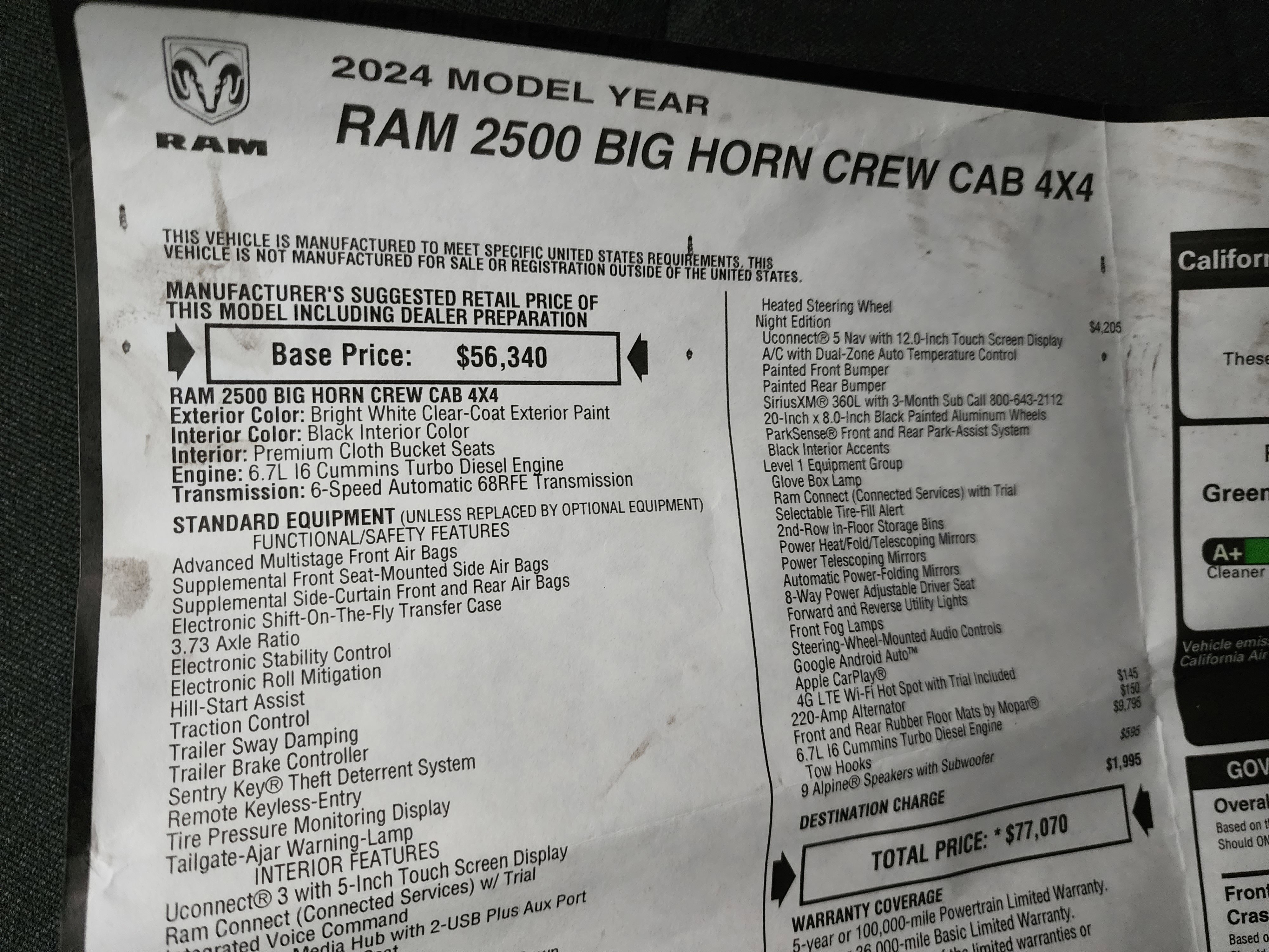 Used 2024 RAM 2500 Big Horn w/ Night Edition image 60