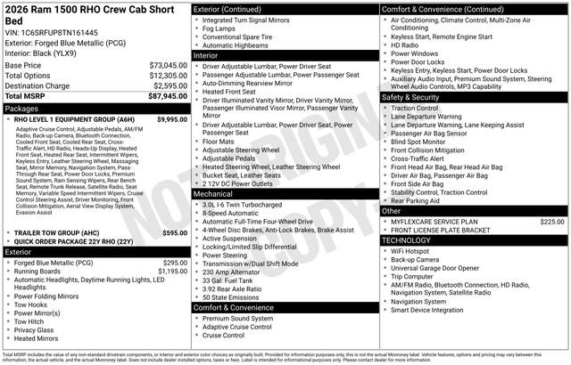 New 2026 RAM 1500 RHO w/ RHO Level 1 Equipment Group image 33