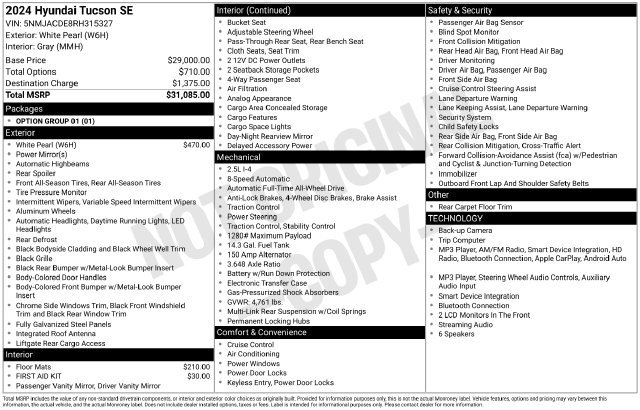 Certified 2024 Hyundai Tucson SE AWD/4WD image 3