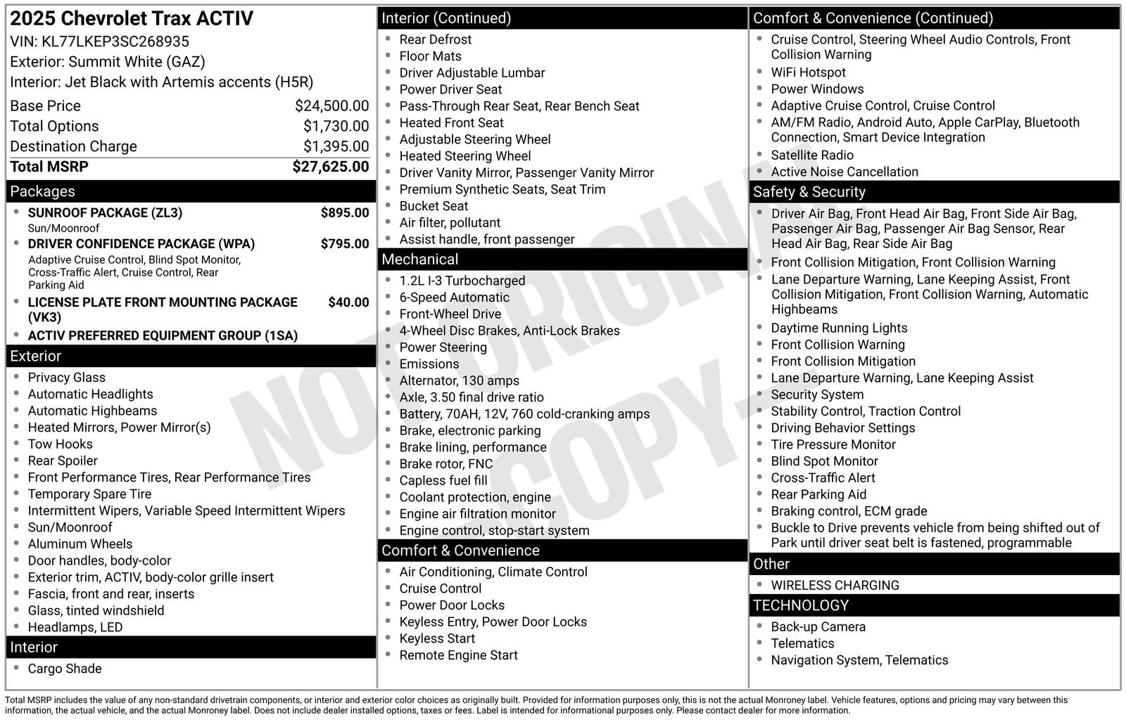 Certified 2025 Chevrolet Trax ACTIV w/ Sunroof Package image 37