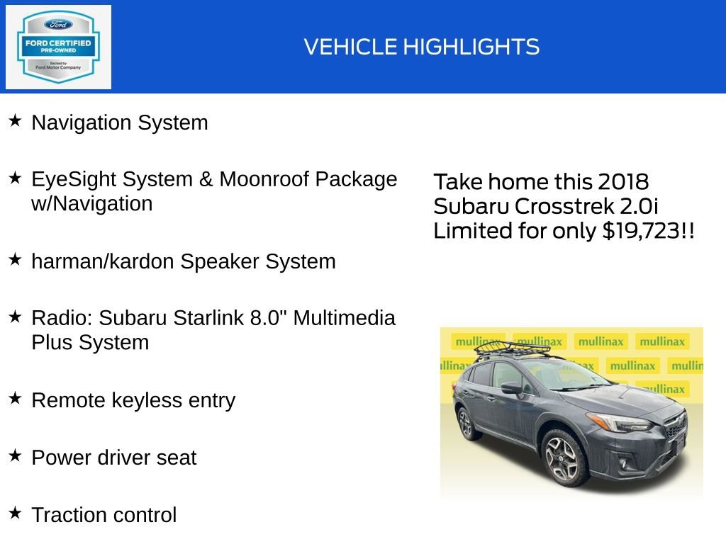 Used 2018 Subaru Crosstrek 2.0i Limited AWD/4WD image 18