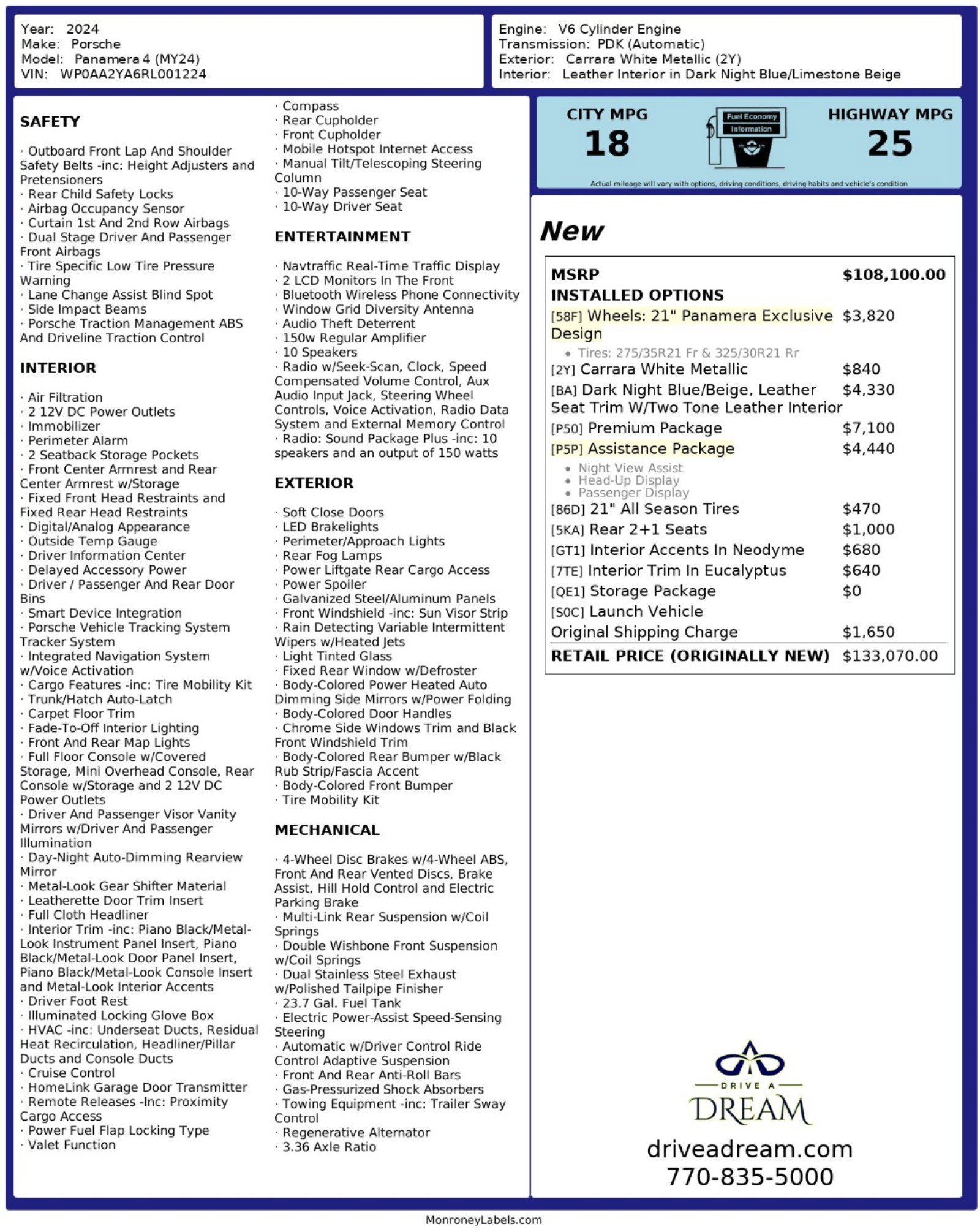 Used 2024 Porsche Panamera 4 AWD/4WD image 59