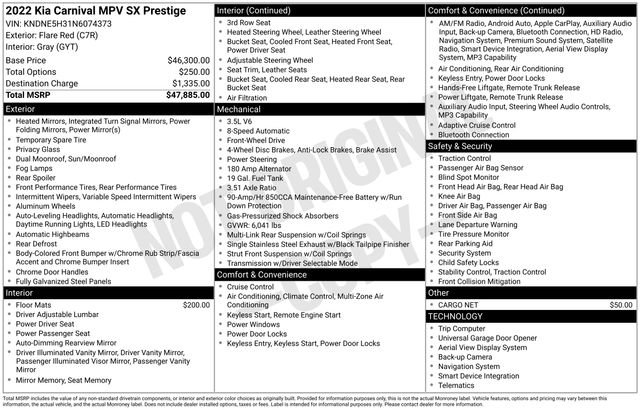 Used 2022 Kia Carnival SX Prestige FWD image 29