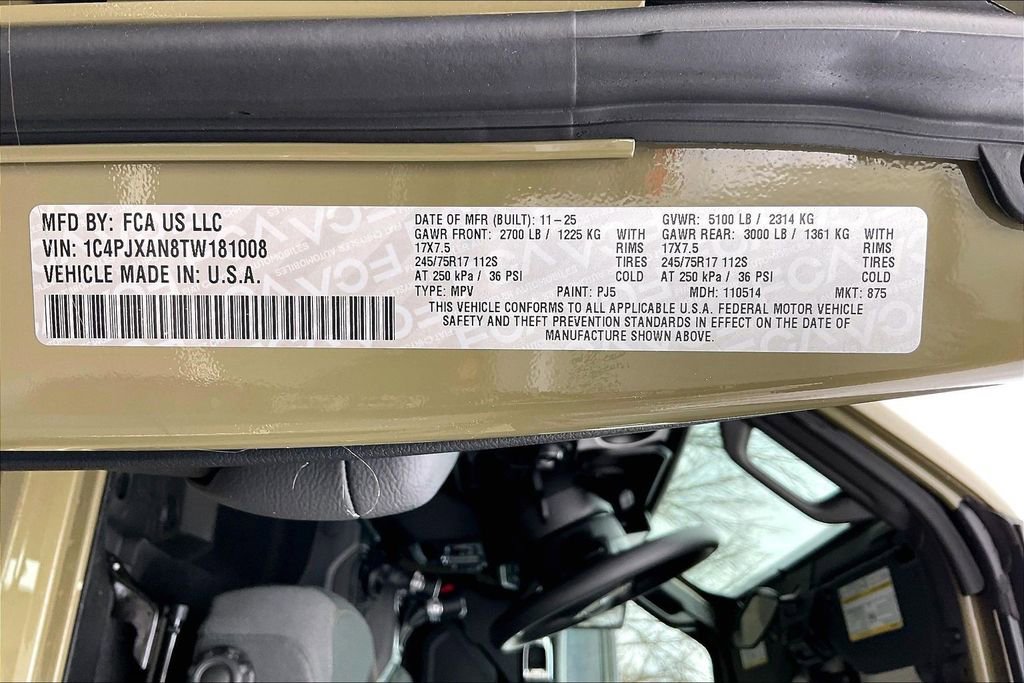 New 2026 Jeep Wrangler Sport image 13