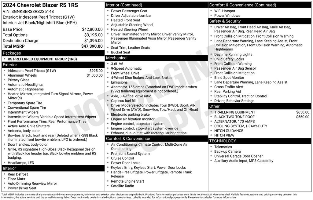 Used 2024 Chevrolet Blazer RS FWD image 38