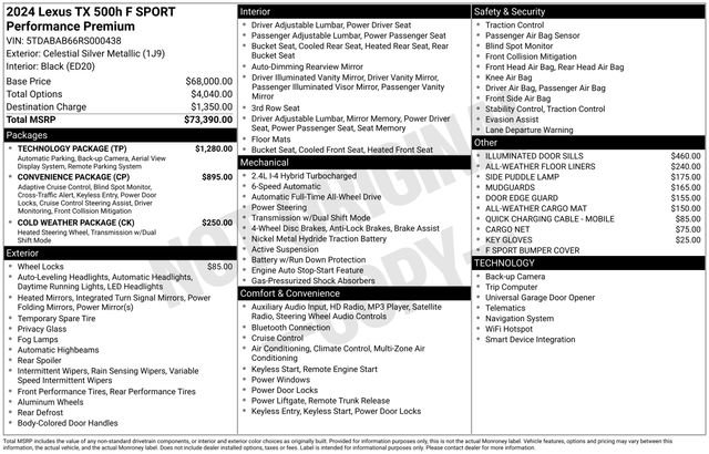 Used 2024 Lexus TX 500h AWD w/ Technology Package image 11