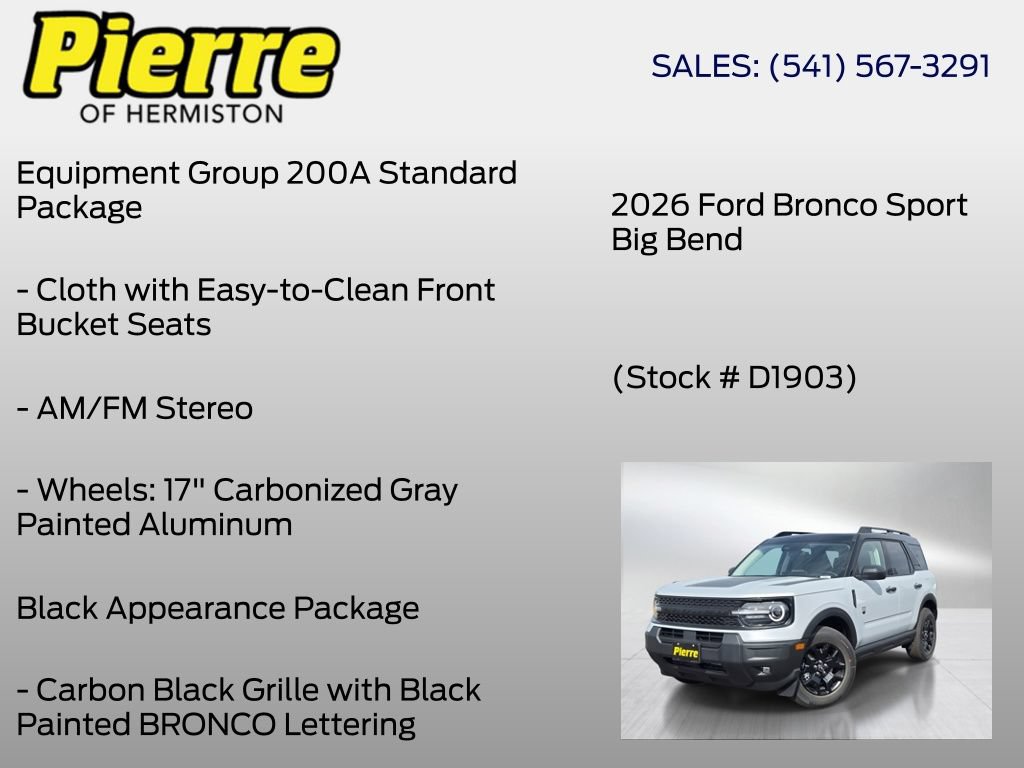 New 2026 Ford Bronco Sport Big Bend w/ Convenience Package AWD/4WD image 6