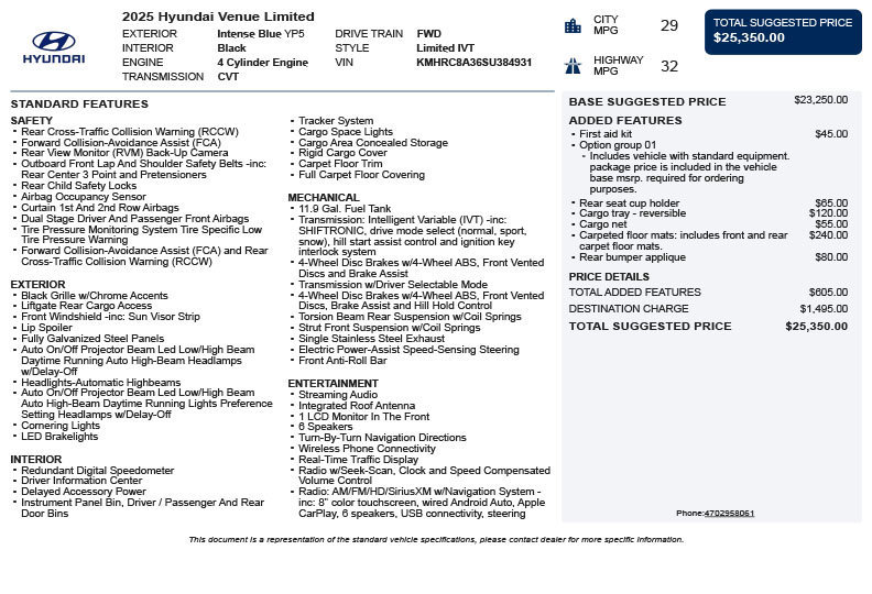Used 2025 Hyundai Venue Limited FWD image 3