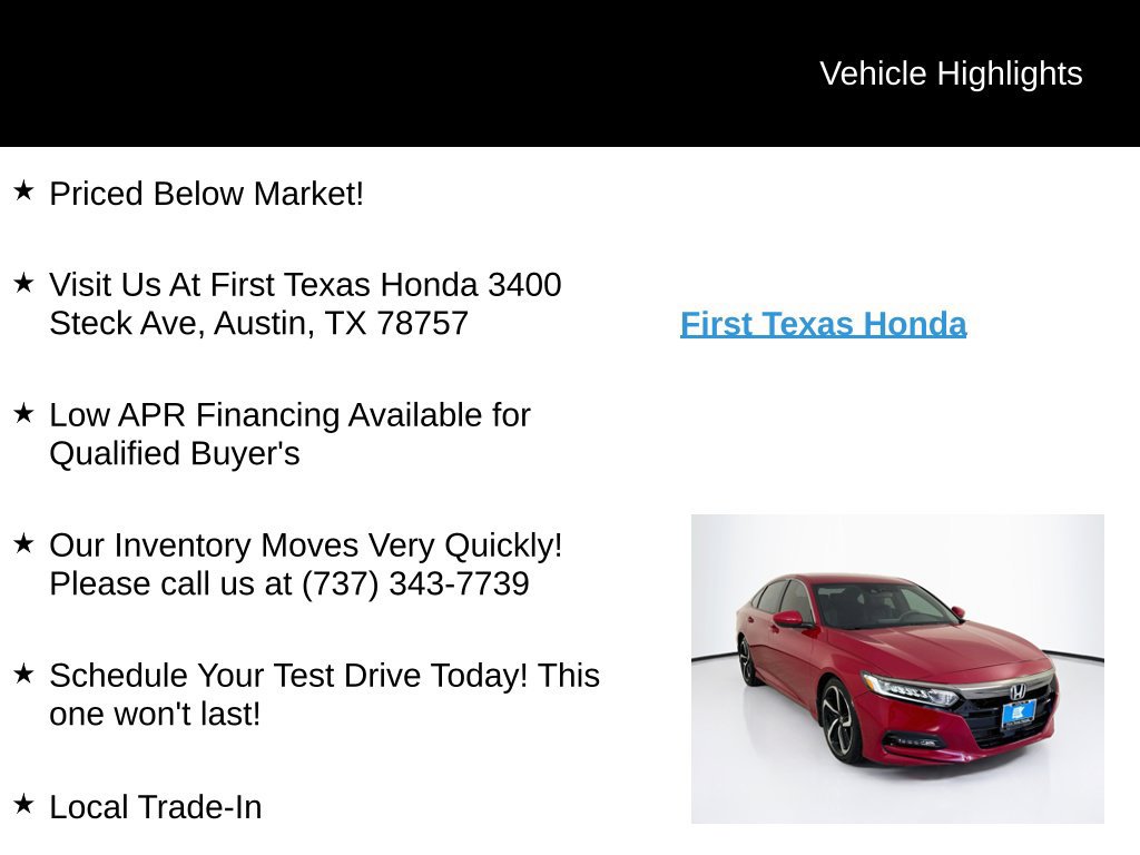 Used 2019 Honda Accord Sport image 9