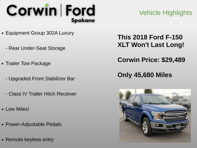 Used 2018 Ford F150 XLT w/ Equipment Group 302A Luxury AWD/4WD image 18