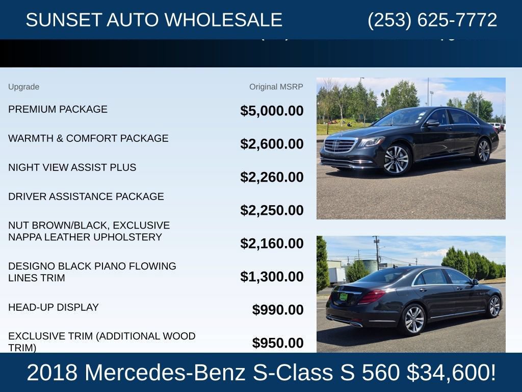 Used 2018 Mercedes-Benz S 560 Sedan w/ Premium Package image 24