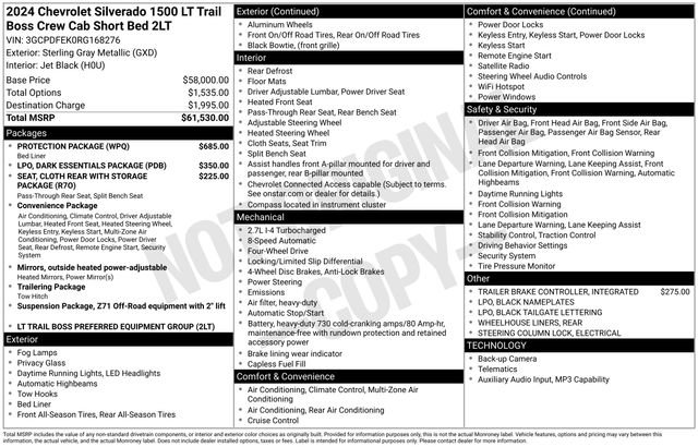 Used 2024 Chevrolet Silverado 1500 LT Trail Boss w/ Protection Package AWD/4WD video 2