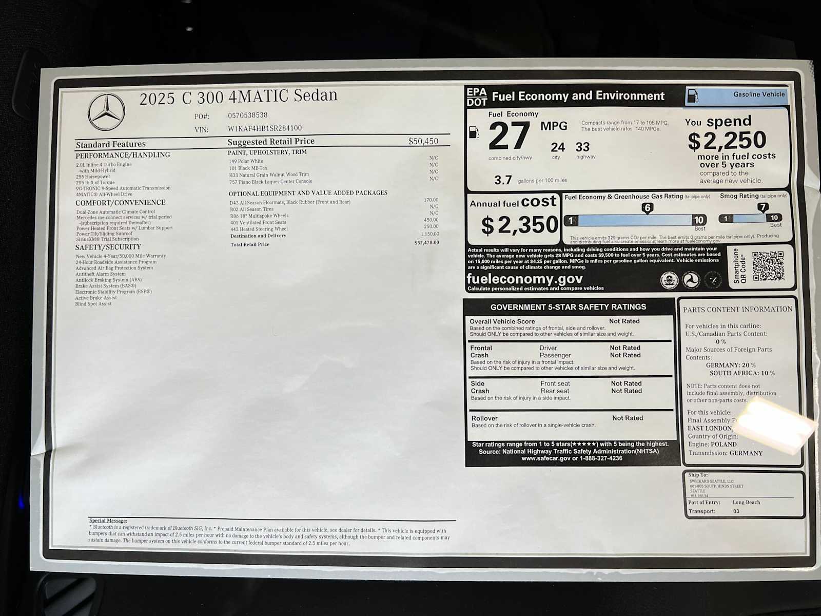 Used 2025 Mercedes-Benz C 300 4MATIC Sedan image 33